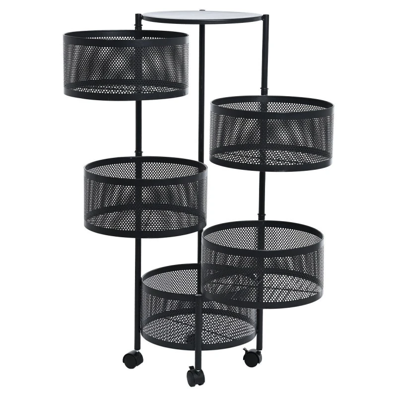 ORGANIZATION TROLLEY METALLIC WITH 5 DRAWERS BLACK