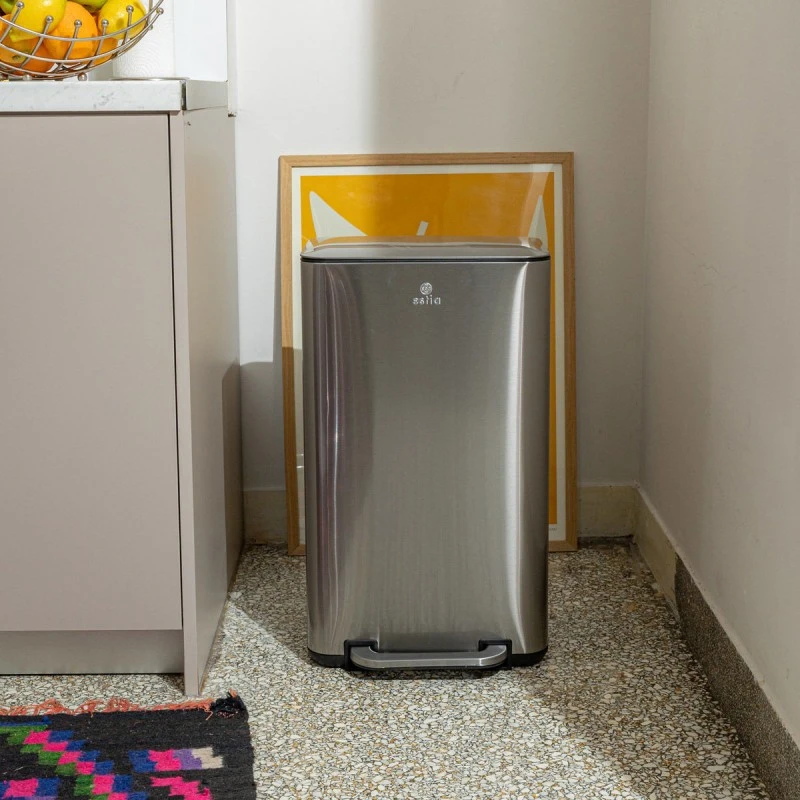 KITHCEN TRASH CAN CUBIC SOFT CLOSE 30LT INOX