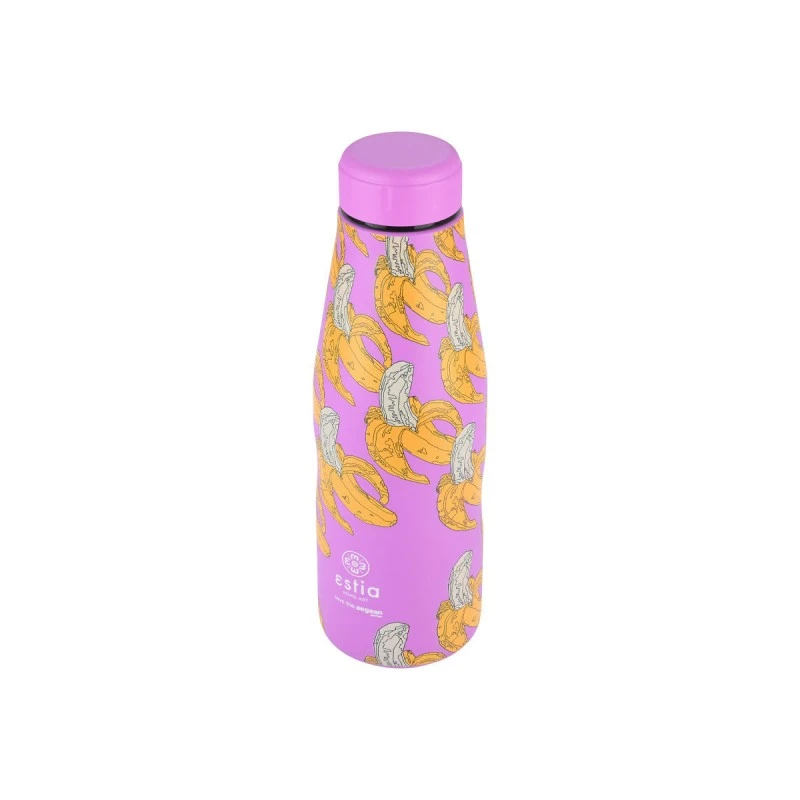 INSULATED BOTTLE TRAVEL FLASK SAVE THE AEGEAN 500ml BANANA SWIRL