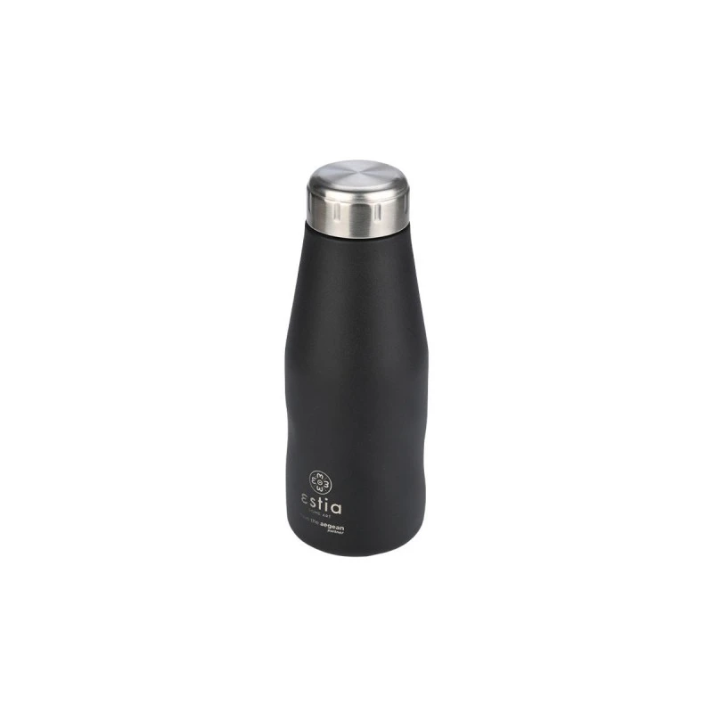 INSULATED BOTTLE TRAVEL FLASK SAVE THE AEGEAN 350ml MIDNIGHT BLACK