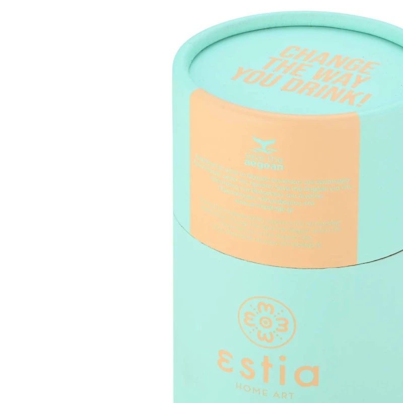 INSULATED BOTTLE TRAVEL FLASK SAVE THE AEGEAN 350ml BERMUDA GREEN
