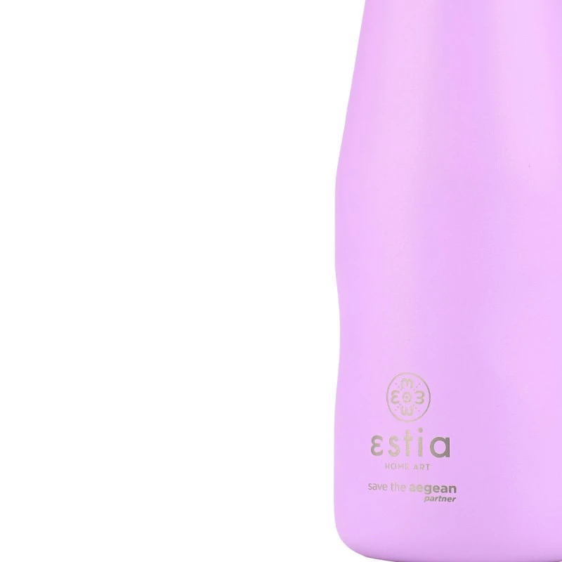 INSULATED BOTTLE TRAVEL FLASK SAVE THE AEGEAN 350ml LAVENDER PURPLE