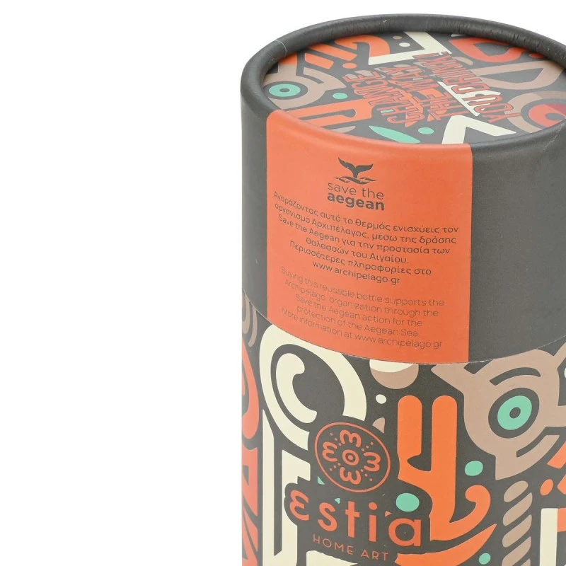 INSULATED BOTTLE TRAVEL CUP SAVE THE AEGEAN 500ml GEOVIVID