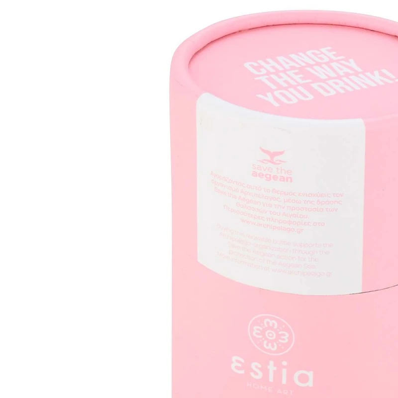 INSULATED BOTTLE TRAVEL CUP SAVE THE AEGEAN 300ml BLOSSOM ROSE