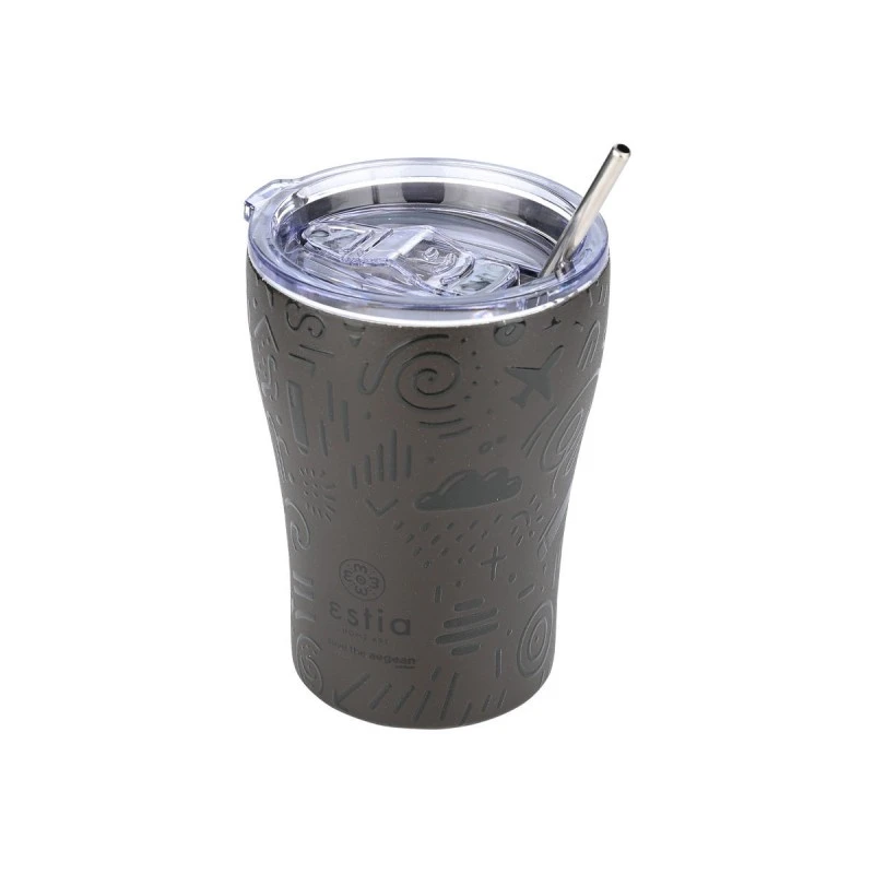 INSULATED COFFEE MUG SAVE THE AEGEAN 350ml NOIR ECHO