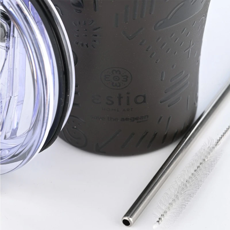 INSULATED COFFEE MUG SAVE THE AEGEAN 350ml NOIR ECHO