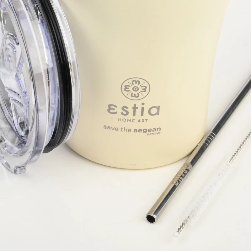 ESTIA ΘΕΡΜΟΣ COFFEE MUG SAVE THE AEGEAN 350ml LILY WHITE