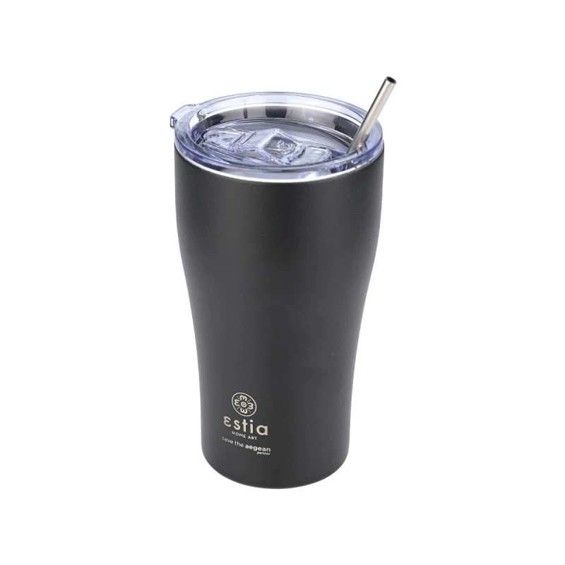INSULATED COFFEE MUG SAVE THE AEGEAN 500ml MIDNIGHT BLACK