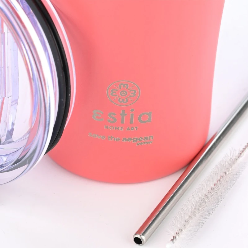 INSULATED COFFEE MUG SAVE THE AEGEAN 500ml FUSION CORAL