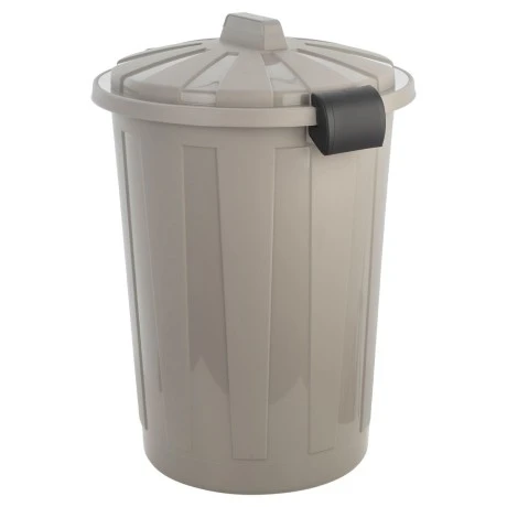 KITCHEN TRASH CAN OUTBIN OUTDOOR PLASTIC WITH LID 60lt GREY