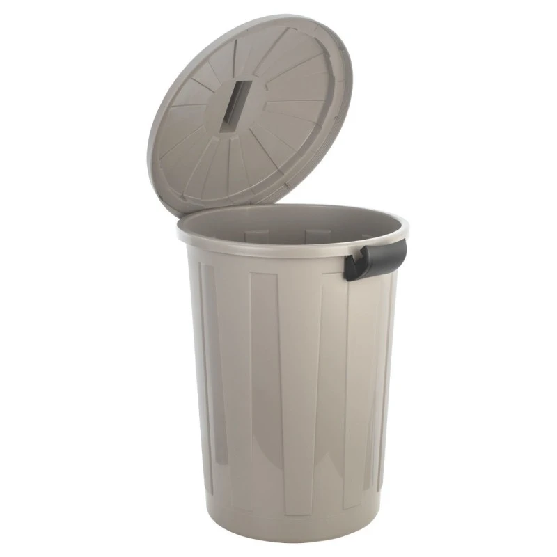 KITCHEN TRASH CAN OUTBIN OUTDOOR PLASTIC WITH LID 60lt GREY