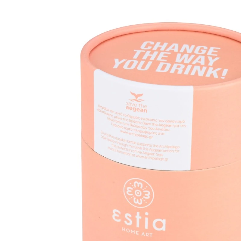 ESTIA ΘΕΡΜΟΣ COFFEE MUG SAVE THE AEGEAN 350ml PEACH FUZZ