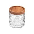 STORAGE CONTAINER ALLURE GLASS 500ml 11X10cm EMBOSSED