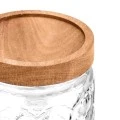 STORAGE CONTAINER ALLURE GLASS 500ml 11X10cm EMBOSSED