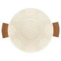 PASTA STRAINER ALLURE METALLIC 22cm WITH WOODEN HANDLES IVORY