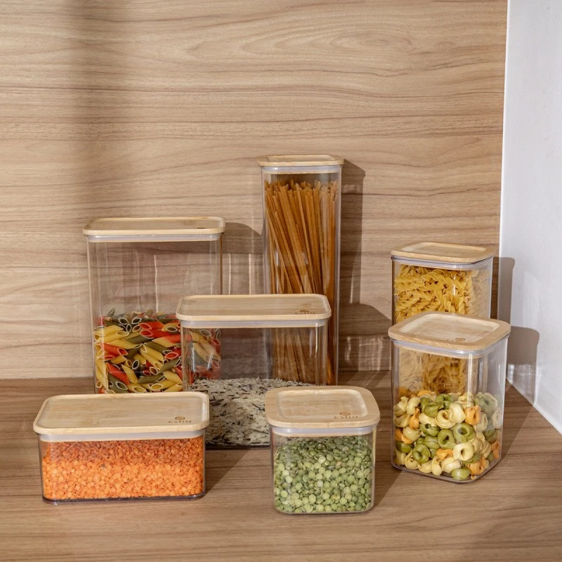 STORAGE CONTAINER BAMBOO ESSENTIALS PLASTIC 500ml STACKABLE