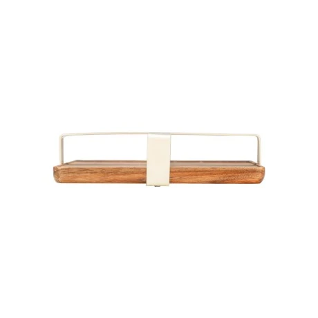 NAPKIN HOLDER ALLURE RECTANGULAR METALLIC IVORY