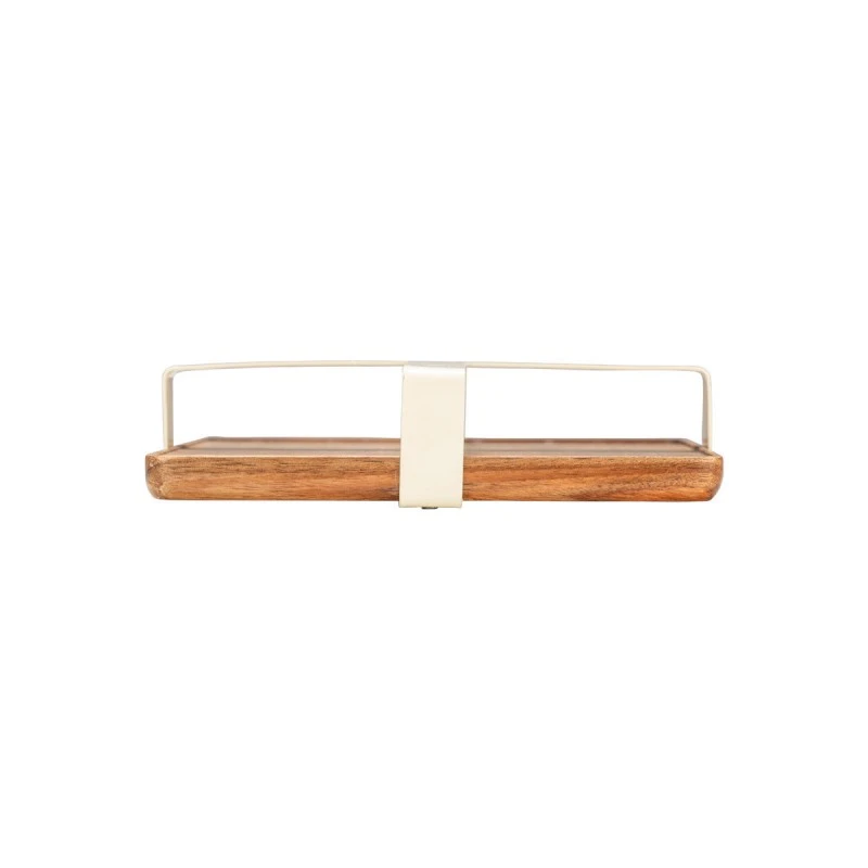 NAPKIN HOLDER ALLURE RECTANGULAR METALLIC IVORY