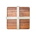 NAPKIN HOLDER ALLURE RECTANGULAR METALLIC IVORY