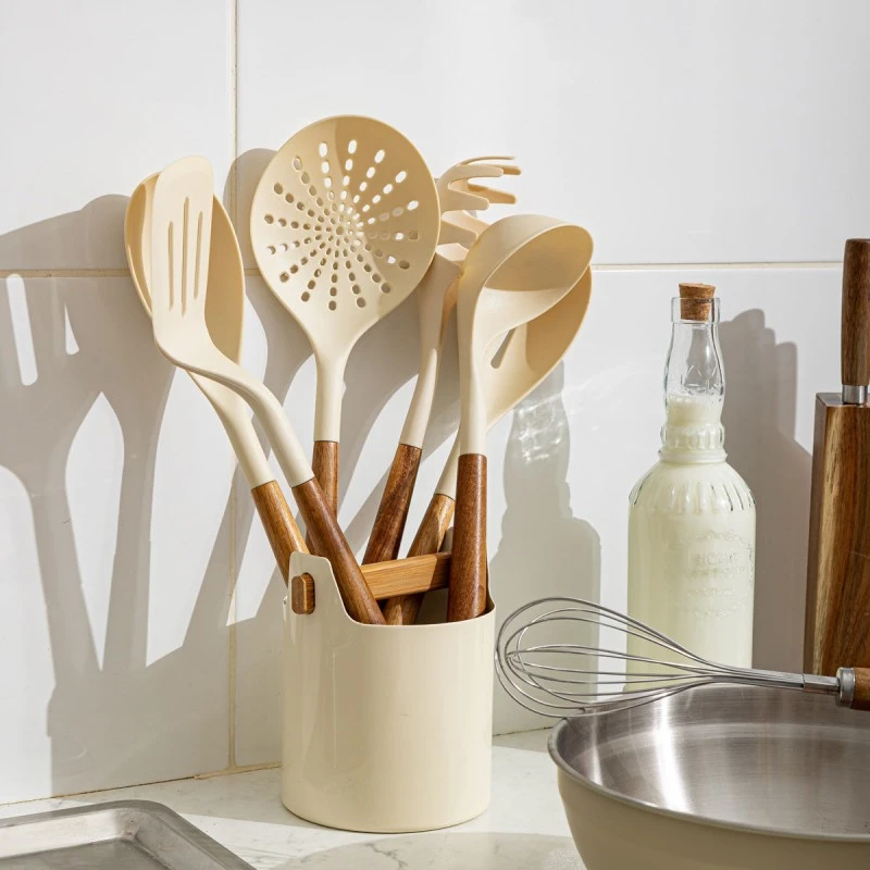 UTENSIL HOLDER ALLURE METALLIC IVORY