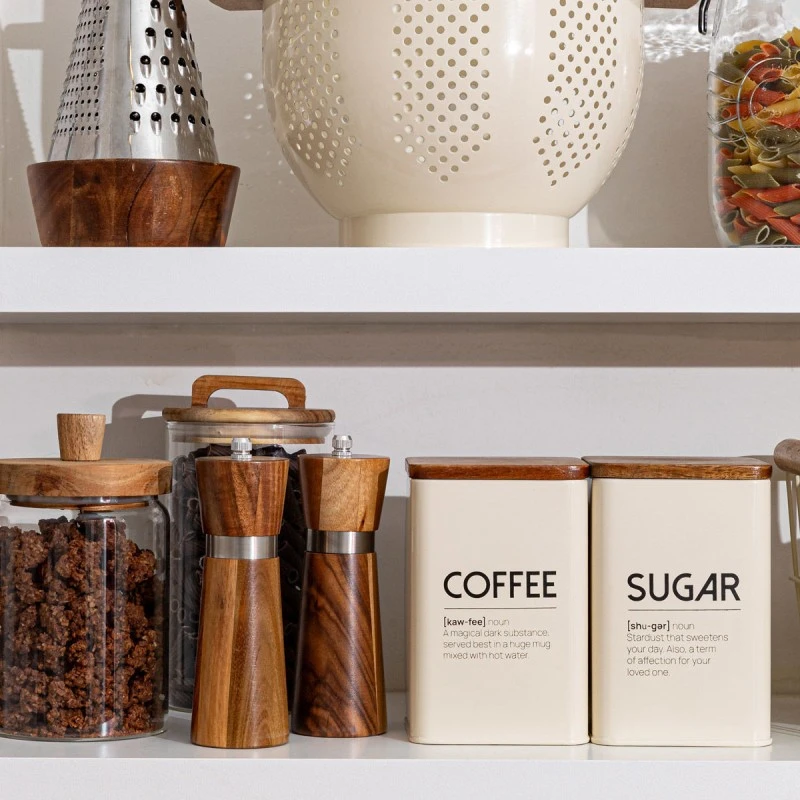 COFFEE CONTAINER ALLURE METALLIC 10X14cm IVORY