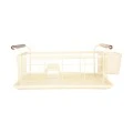 DISH RACK ALLURE METALLIC WITH WOODEN HANDLES IVORY
