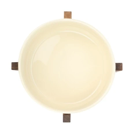 SALAD BOWL ALLURE 28cm WITH BASE IVORY