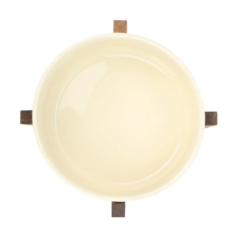 ESTIA ΣΑΛΑΤΙΕΡΑ ALLURE 28cm ΜΕ ΒΑΣΗ  IVORY
