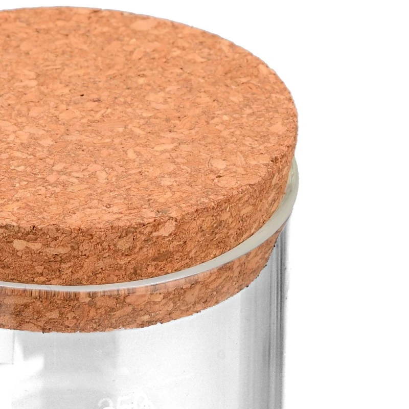 STORAGE CONTAINER GLASS 250ml WITH CORK LID
