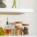 STORAGE CONTAINER GLASS 250ml WITH CORK LID