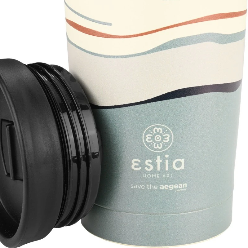 INSULATED TRAVEL MUG SAVE THE AEGEAN 350ml ECOZEN HORIZON