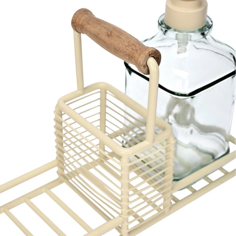 DISHWASHER CONTAINERS ALLURE 2x300ml WITH METAL BASE &amp; SPONGE CASE IVORY