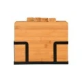 CUTTING BOARD SET BAMBOO ESSENTIALS 5 PCS WITH METAL BASE BLACK