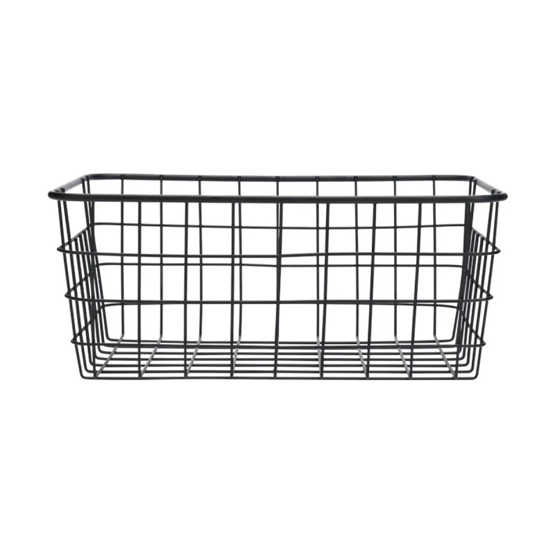 STORAGE BASKET METALLIC 28x22x12.5cm BLACK
