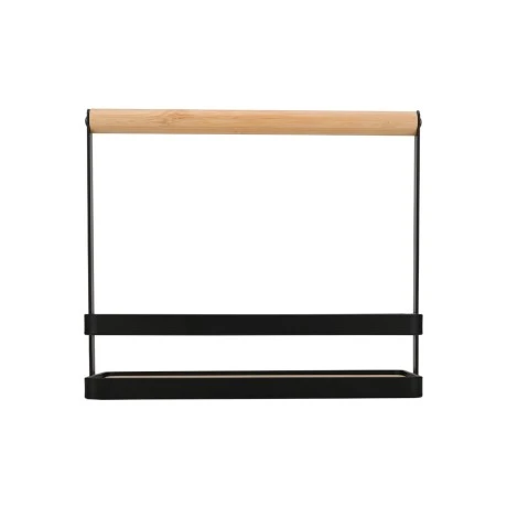 ORGANIZATION CASE BAMBOO ESSENTIALS WITH HANDLE 24x10.5x21.3cm METALLIC BLACK