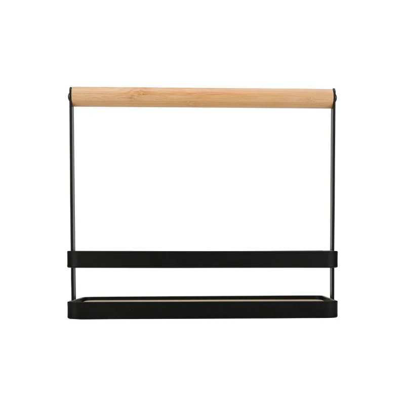 ORGANIZATION CASE BAMBOO ESSENTIALS WITH HANDLE 24x10.5x21.3cm METALLIC BLACK