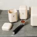 SUGAR CONTAINER EPOQUE METALLIC 11x18.8cm CREAM
