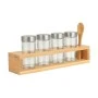SPICE CONTAINERS BAMBOO ESSENTIALS SET OF 4 PCS WITH METAL LID &amp; BAMBOO BASE WITH SPOON