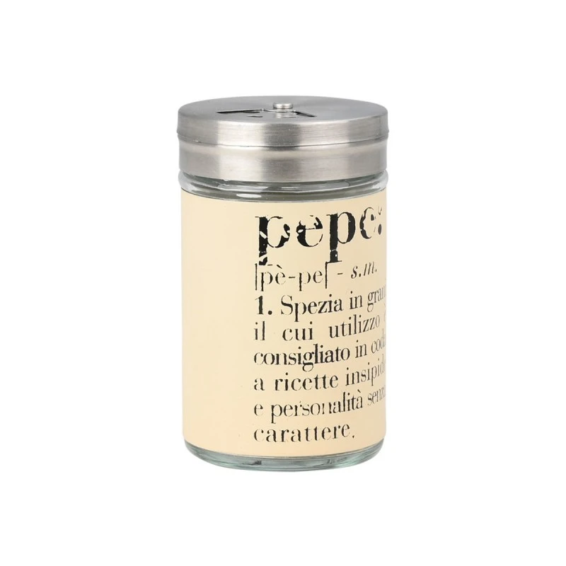PEPPER CONTAINER ALLURE GLASS 4.8x8.2cm BEIGE