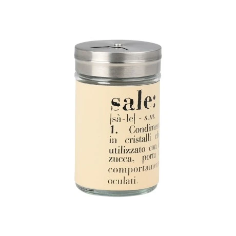 SALT CONTAINER ALLURE GLASS 4.8x8.2cm BEIGE