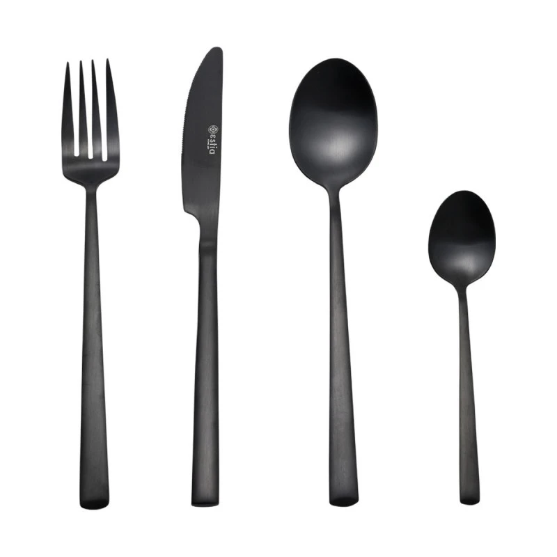 CUTLERY SET PRESTIGE BLACK STAINLESS STEEL 18/0 MAT BLACK 24 PCS.