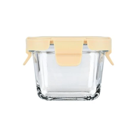 ESTIA ΦΑΓΗΤΟΔΟΧΕΙΟ CLICK&amp;SEAL ΓΥΑΛΙΝΟ 160ml 9.2x9.2x6.3cm ΜΕ ΚΑΠΑΚΙ ΠΛΑΣΤΙΚΟ IVORY