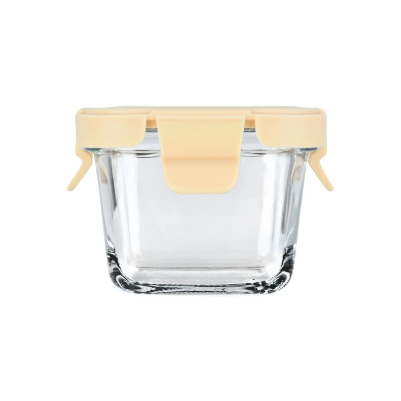 ESTIA ΦΑΓΗΤΟΔΟΧΕΙΟ CLICK&amp;SEAL ΓΥΑΛΙΝΟ 160ml 9.2x9.2x6.3cm ΜΕ ΚΑΠΑΚΙ ΠΛΑΣΤΙΚΟ IVORY