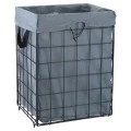 LAUNDRY BASKET CAGE METALLIC FOLDABLE 35x40x55cm