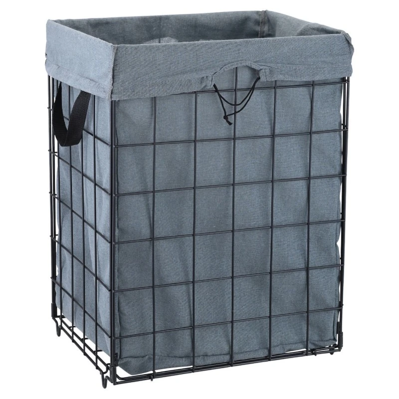 LAUNDRY BASKET CAGE METALLIC FOLDABLE 35x40x55cm