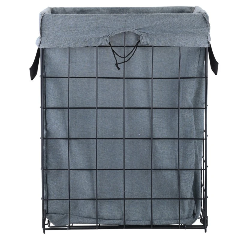 LAUNDRY BASKET CAGE METALLIC FOLDABLE 35x40x55cm