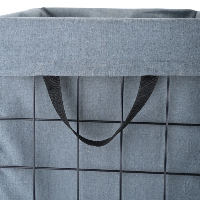 LAUNDRY BASKET CAGE METALLIC FOLDABLE 35x40x55cm