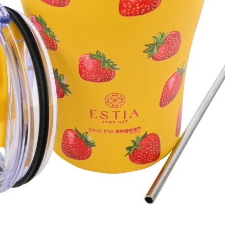 INSULATED COFFEE MUG SAVE THE AEGEAN 350ml BERRY BRIGHT