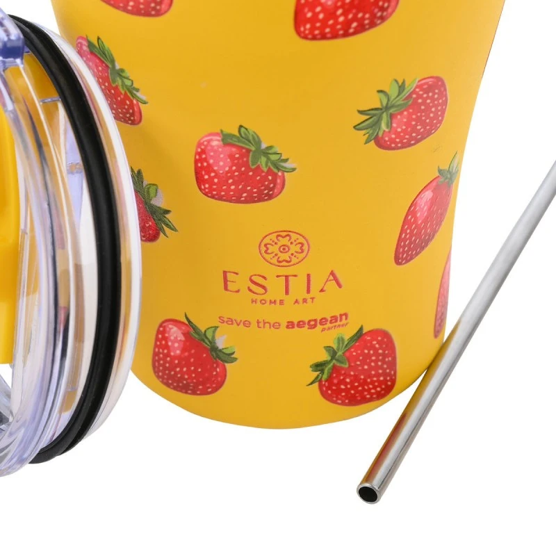 INSULATED COFFEE MUG SAVE THE AEGEAN 350ml BERRY BRIGHT