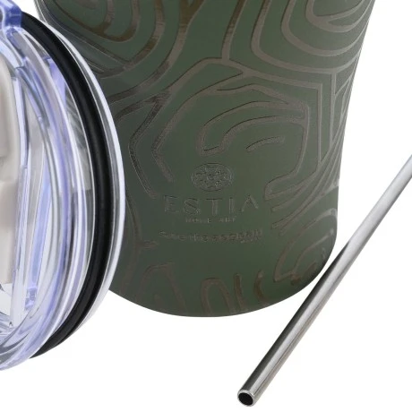 INSULATED COFFEE MUG SAVE THE AEGEAN 350ml OLIVE FLOW